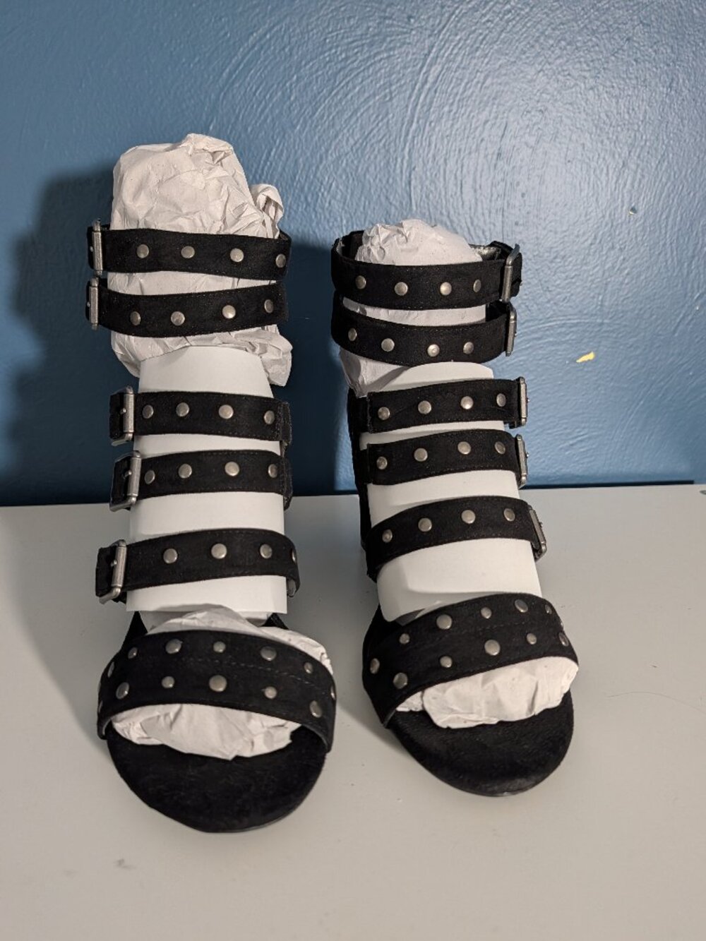 NWT Torrid Black Strappy Studded Heels size 11W
